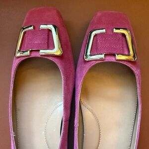 Elegant Red Suede Women's Loafers
